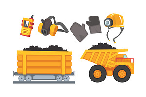 Mining Tools Vector Set. Coal and, an Illustration by TopVectors
