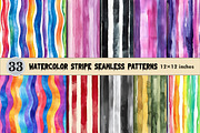 Watercolor Stripe Seamless Patterns, a Pattern Graphic by CitraGraphics (Thumbnail 1 of 7)