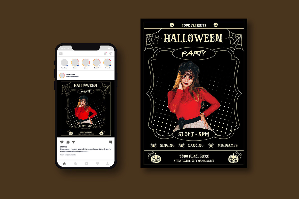 Halloween Party Flyer, a Flyer Template by iDoodle Studio