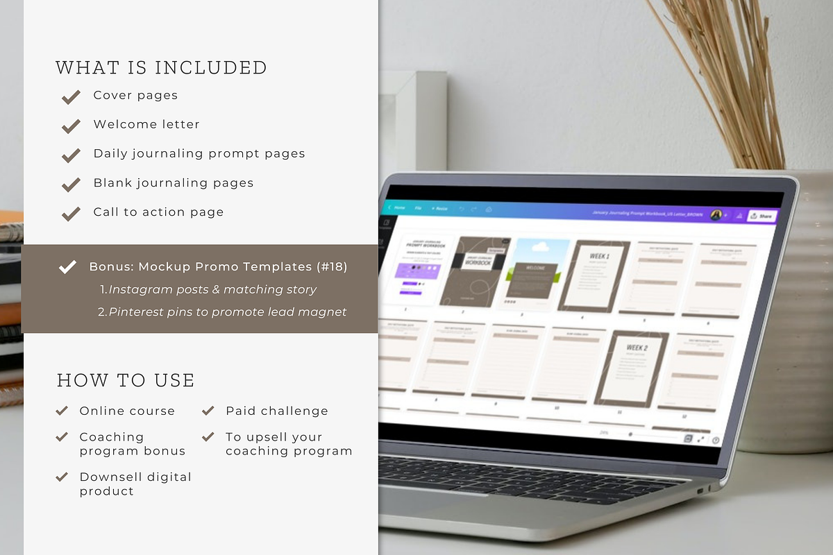 Prompt Journaling Workbook | Canva, a Magazine Template by Designs by Darowan (Photo 8 of 10)