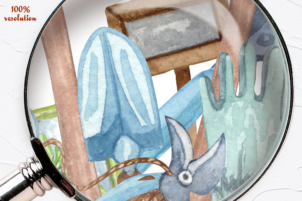 Gardening Watercolor Set, a Seasonal Illustration by BarvArt (Photo 14 of 14)