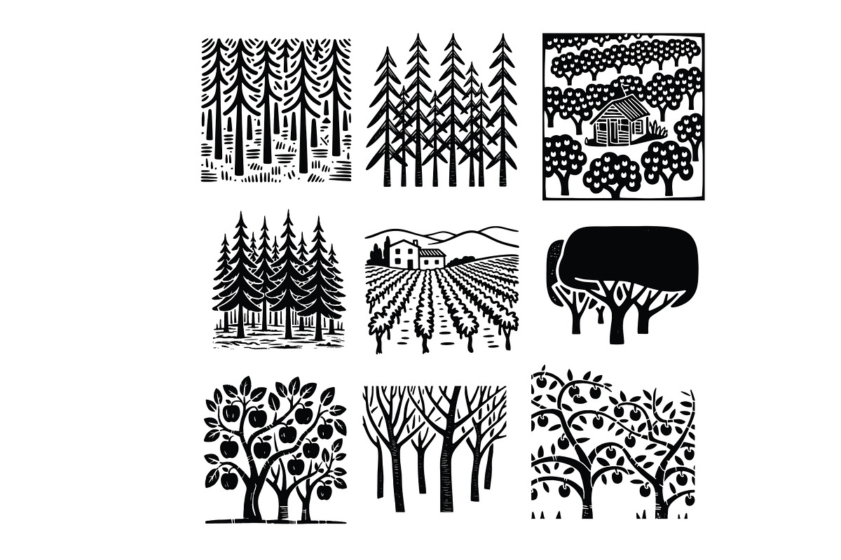 24 svg doodle countriside and forest, a Background Graphic by SketchArtStudio (Photo 4 of 4)