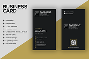 Vertical Business Card, a Business Card Template by Divergent Studio (Thumbnail 1 of 3)