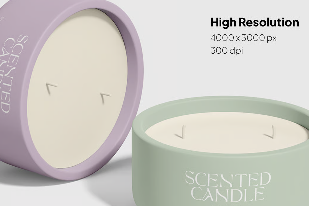 Glass Candle Mockup with Box, a Household Mockup by graphicsauce (Photo 4 of 4)