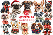 Christmas Funny Dog Clipart, an Illustration by Dream Creation (Thumbnail 1 of 6)