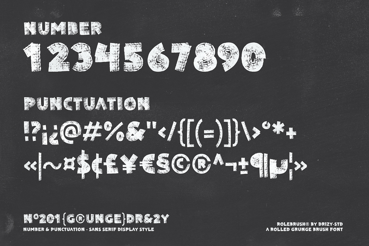 Rolebrush - Rolled Grunge Brush Font, a Handwritten Font by Drizy (Photo 4 of 10)