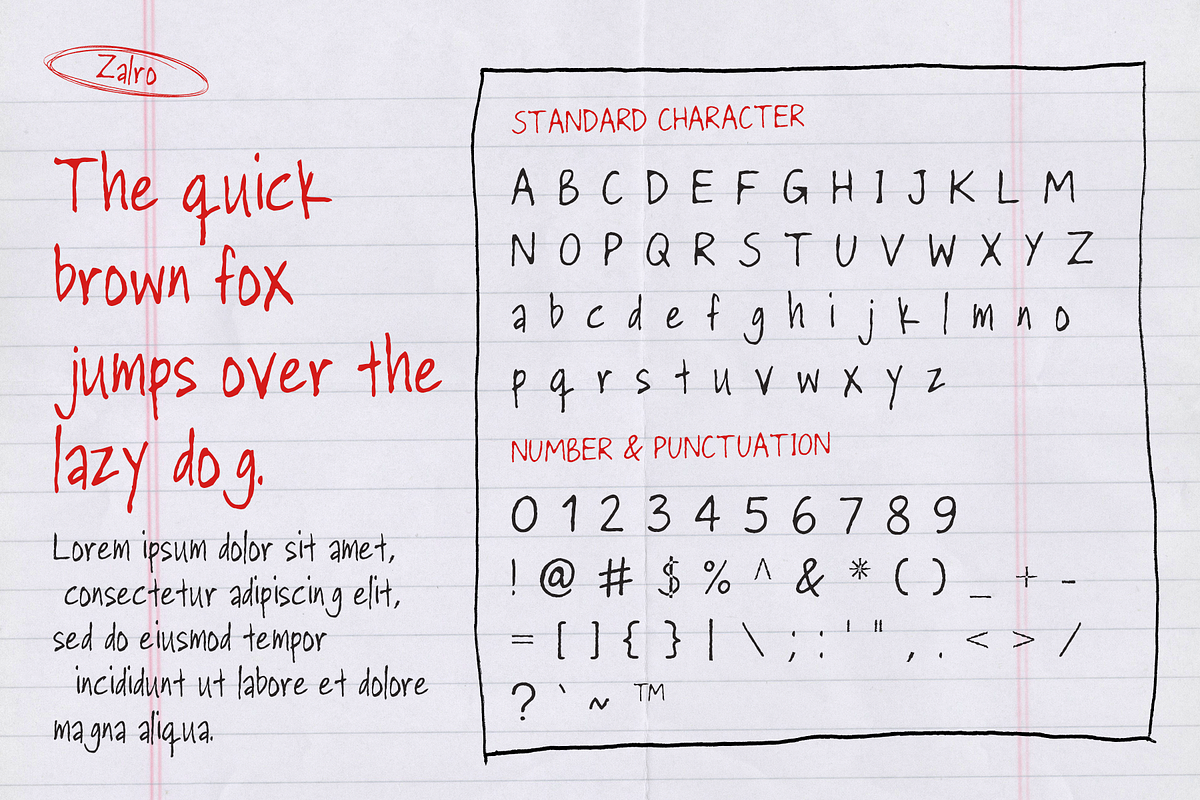 Zarlo - Scribble Handwritten Font, a Handwritten Font by Indotype Foundry (Photo 6 of 10)