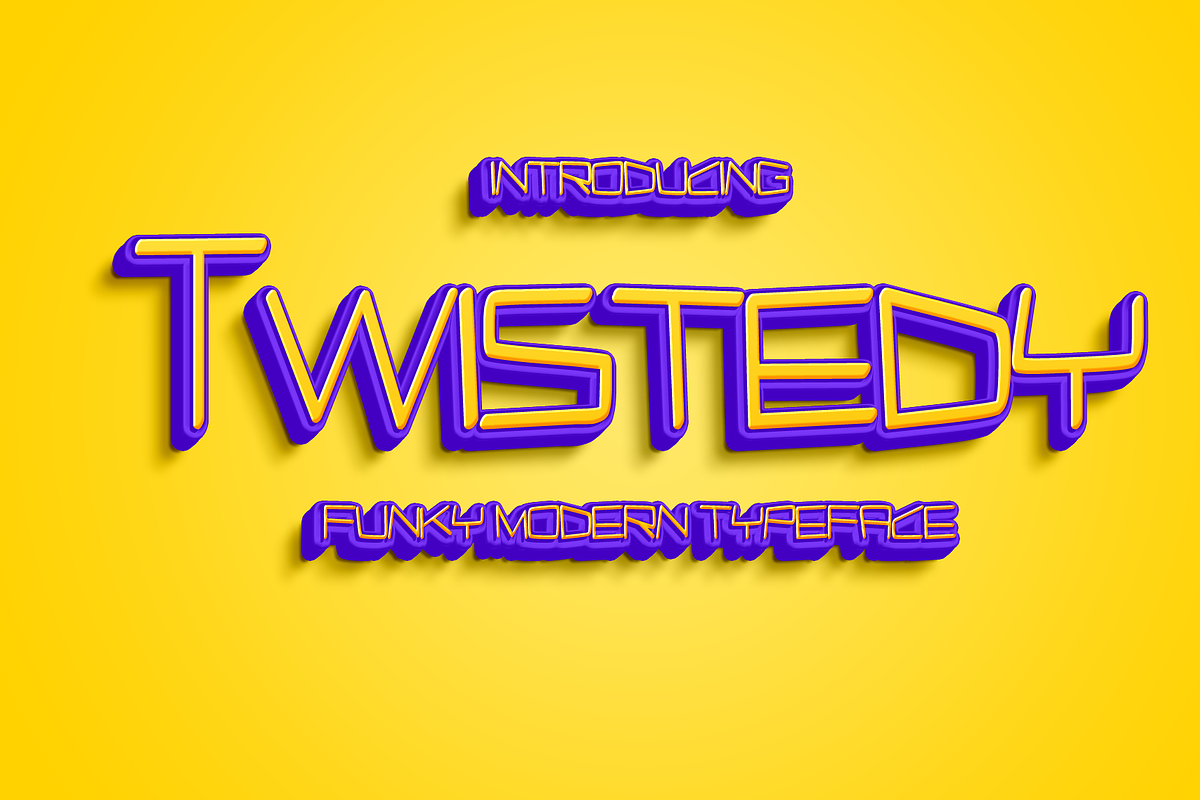 Twistedy - Modern Typeface, a Sans Serif Font by Made by Cap (Photo 1 of 5)