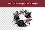 Watercolor Goth Christmas Clipart, a Seasonal Illustration by InkyQueenArt (Thumbnail 2 of 8)