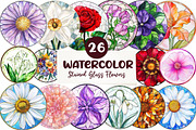 Round Stained Glass of Birth Month, an Illustration by CreationArt (Thumbnail 1 of 5)