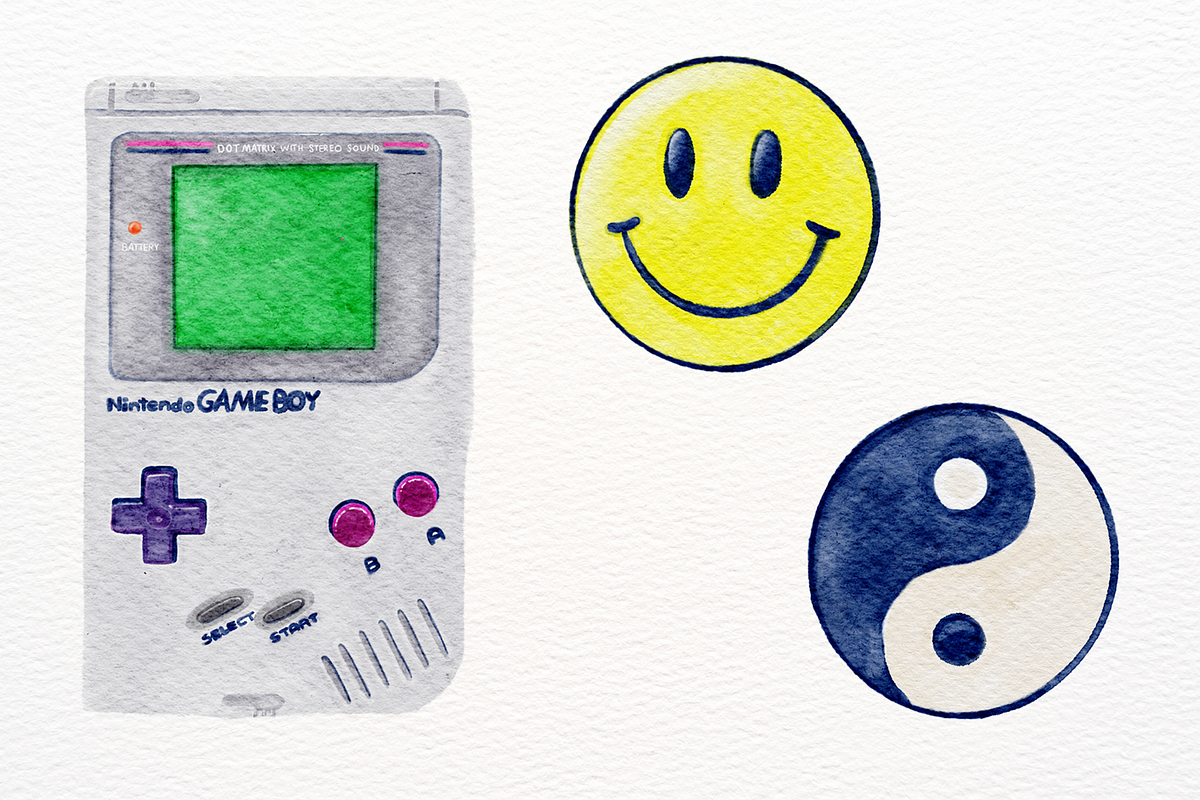 90s Nostalgia Watercolor Graphics, an Education Illustration by CherithDrawsThings (Photo 3 of 7)