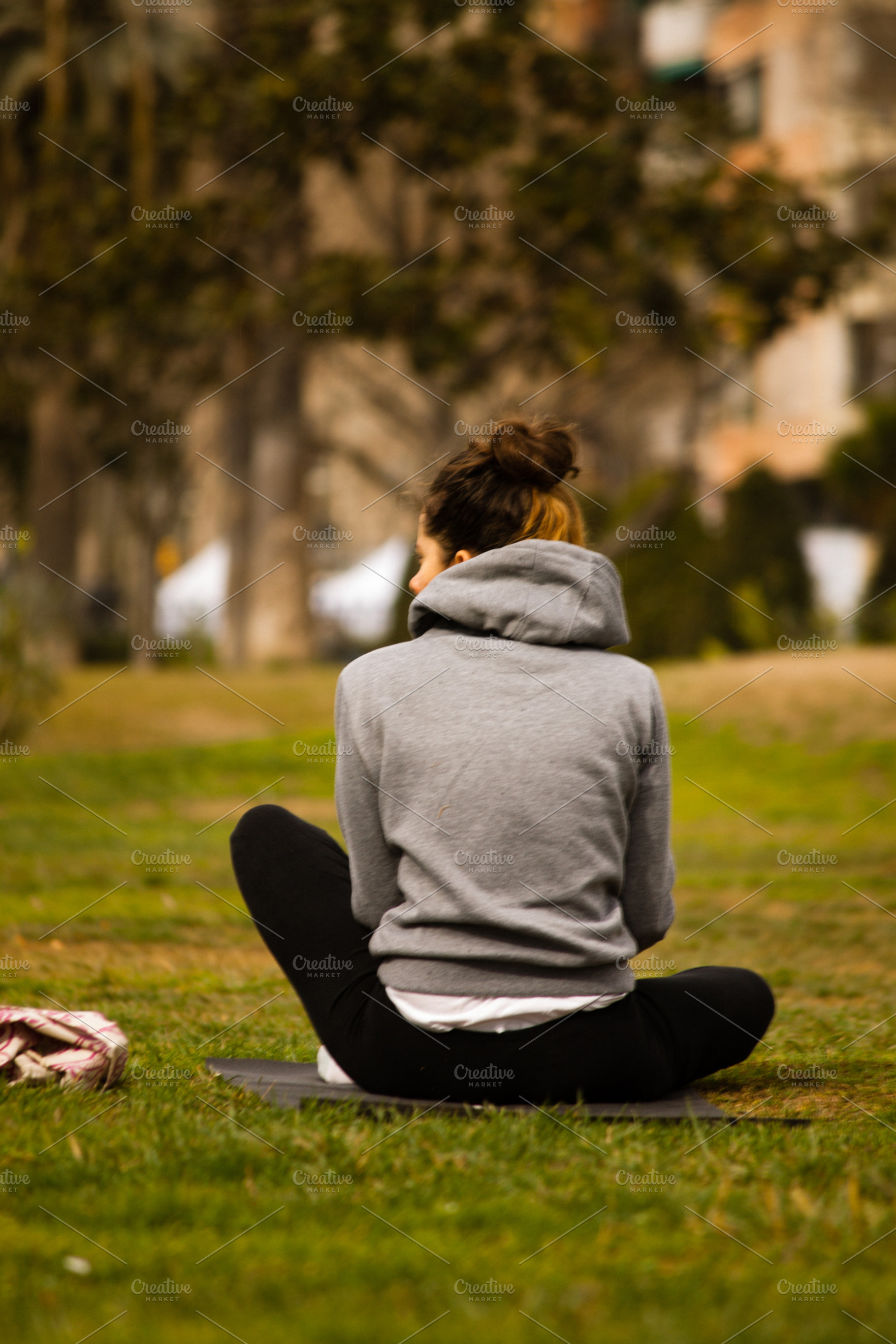 Yoga At The Park Stock Photograph