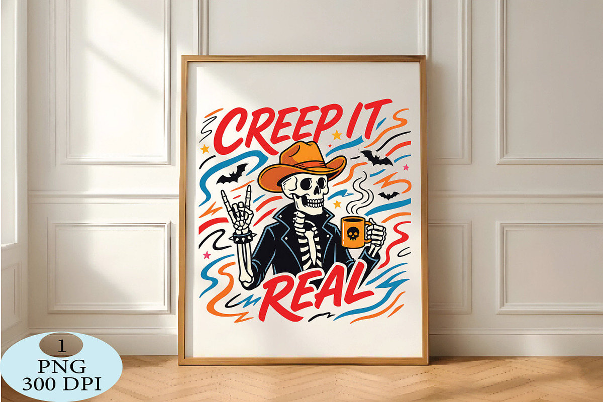 Halloween Skeleton Creep It Real PNG, a Seasonal Illustration by Daily.Designs (Photo 5 of 5)