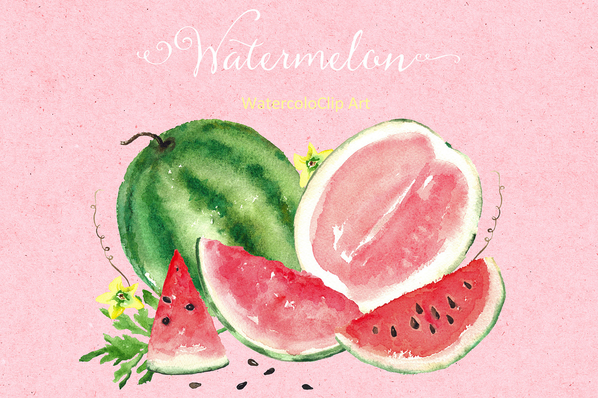 Watermelon watercolor clip art, a Graphic by LABFcreations (Photo 1 of 2)