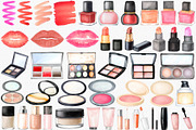 Watercolor Makeup Clipart Set, an Illustration by CropUp Creative (Thumbnail 2 of 4)