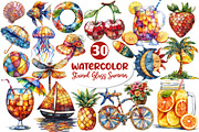 Stained Glass Summer Clipart, an Illustration by Dream Creation (Thumbnail 1 of 6)