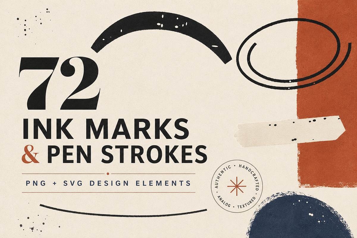 72 Ink Marks & Pen Strokes, an Object Graphic by Designs24hr (Photo 1 of 6)