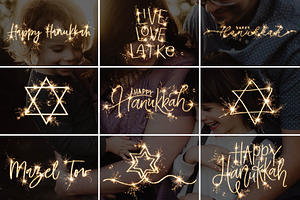 Hanukkah Sparkle Photo Overlays