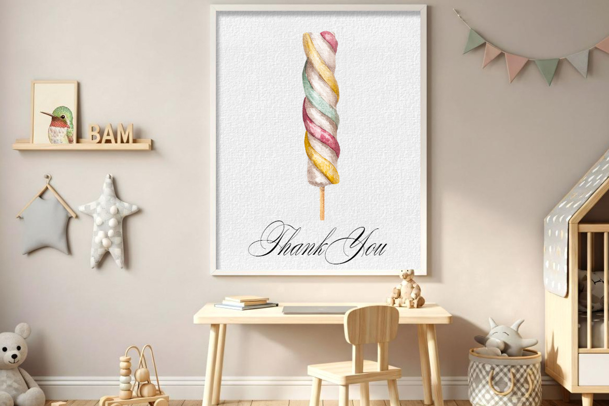 Watercolor & Line Art Ice Cream Set, a Food Illustration by Garden in frame (Photo 8 of 8)