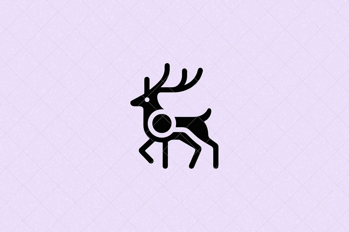Minimalist Deer Elk Icon, an Animal Illustration by Vectorium Studio (Photo 2 of 4)