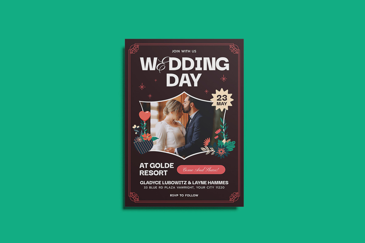 Creato Wedding Invitation Template, an Invitation Template by iDoodle Studio (Photo 2 of 3)