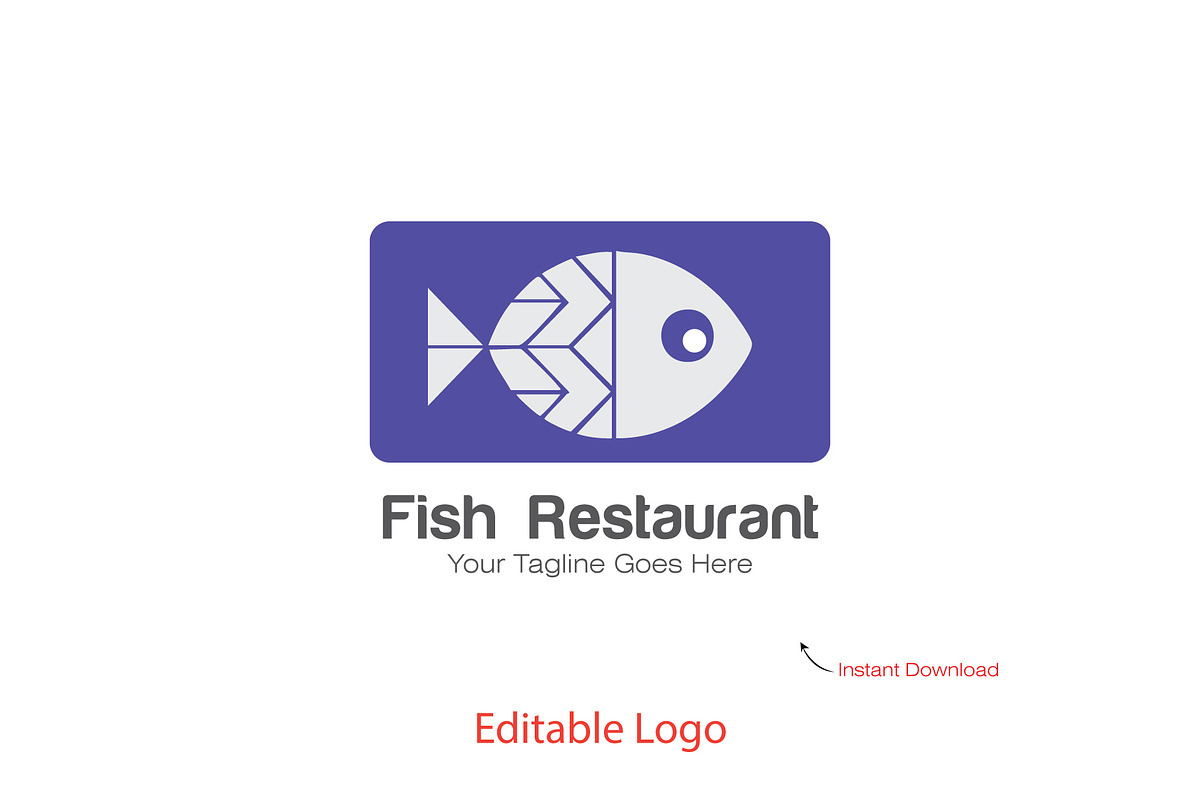 Fish Restaurant Logo Template