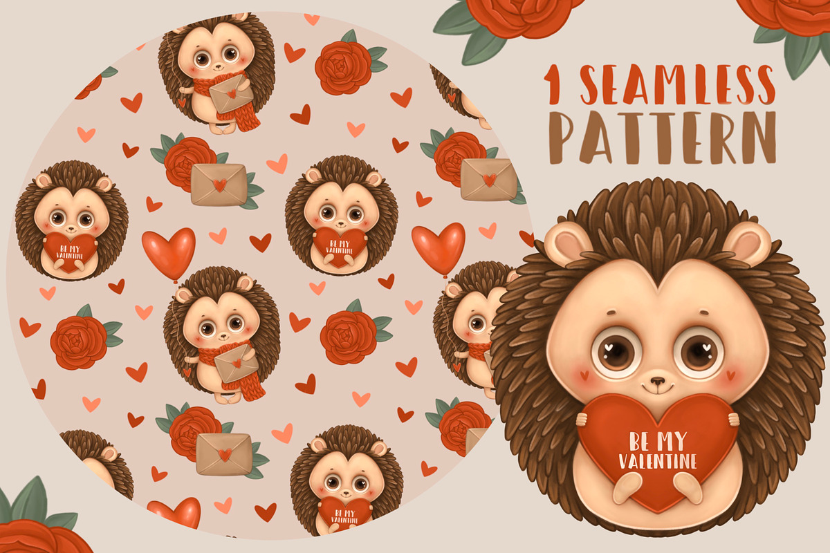 Valentine’s Day Hedgehog, an Illustration by designs.svkl (Photo 3 of 4)