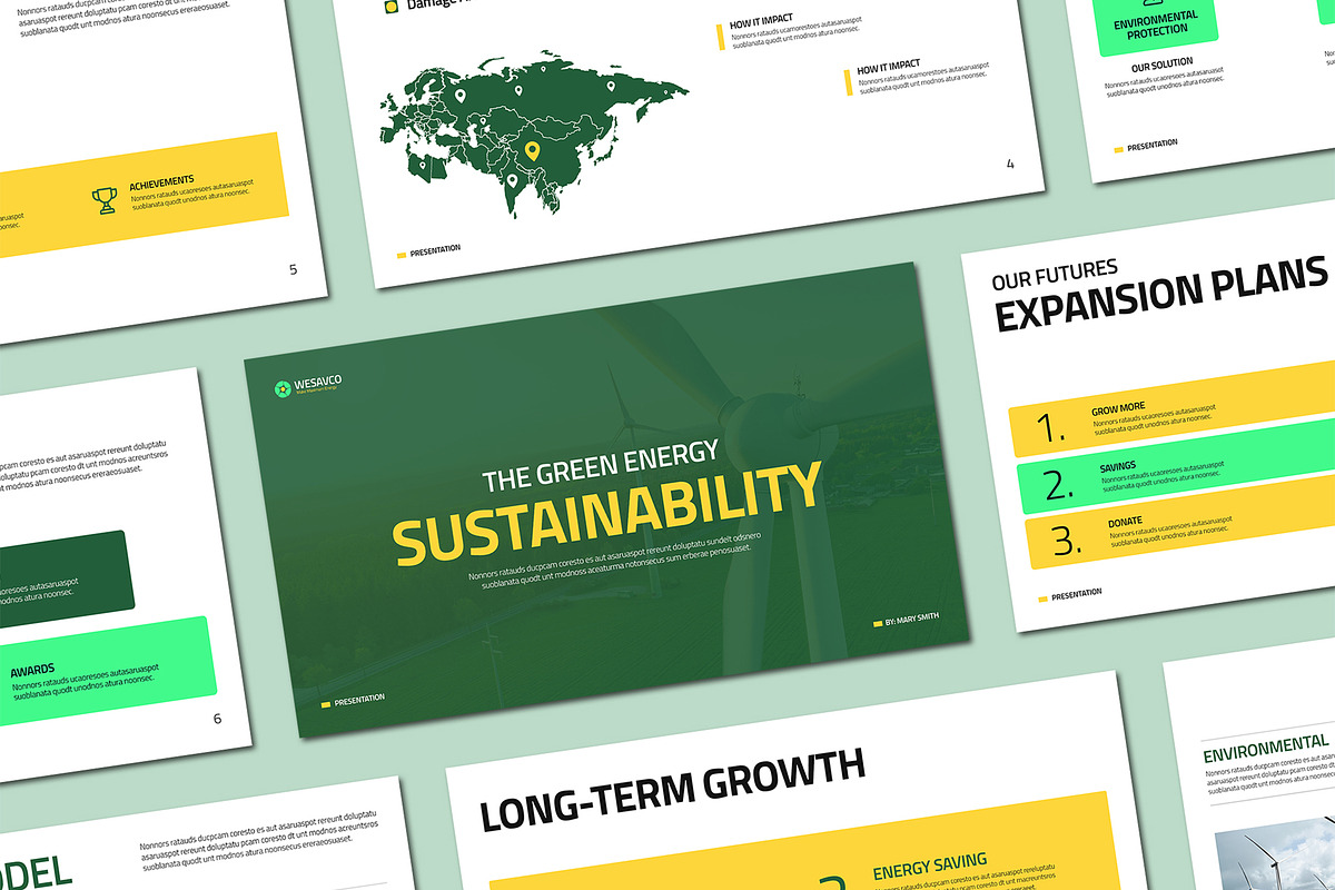 Green Energy Sustainability, a Presentation Template by Mighty-Slide (Photo 1 of 5)