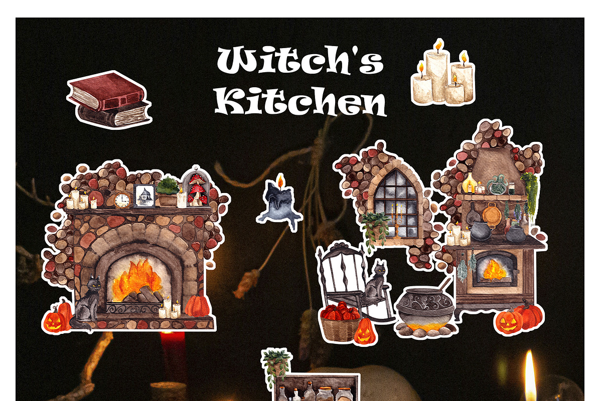 Witch's Kitchen. Hand draw graphic, an Object Illustration by ma_i_vi (Photo 5 of 12)