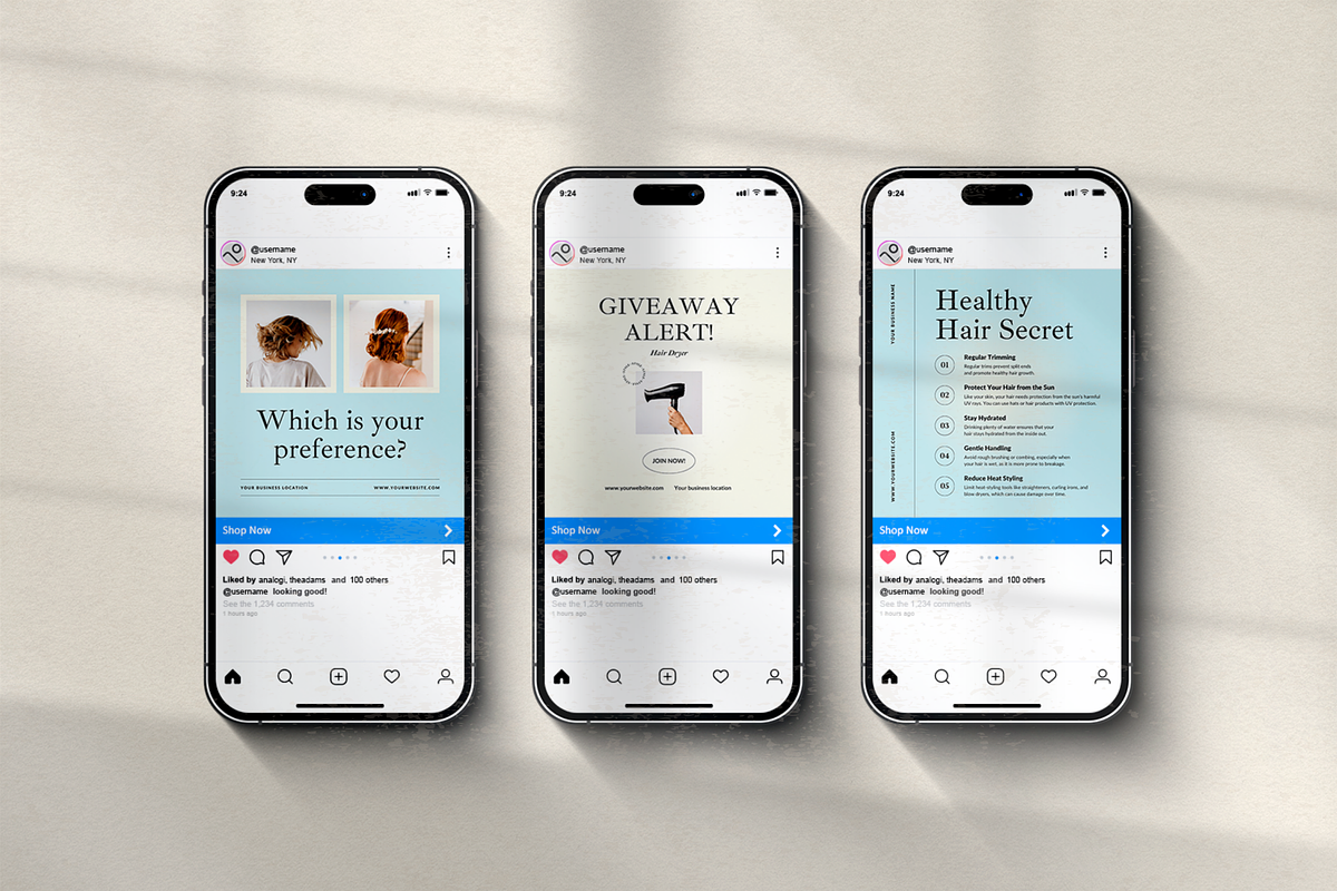 120 Hairstyle Instagram Template, a Social Media Template by Branding Victory STD (Photo 5 of 10)