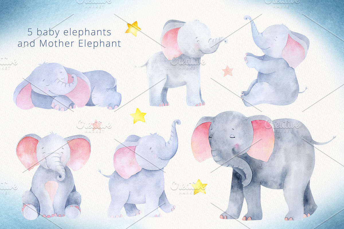 Cute Baby Animals Bundle 70% OFF, an Animal Illustration by Watercolor ...