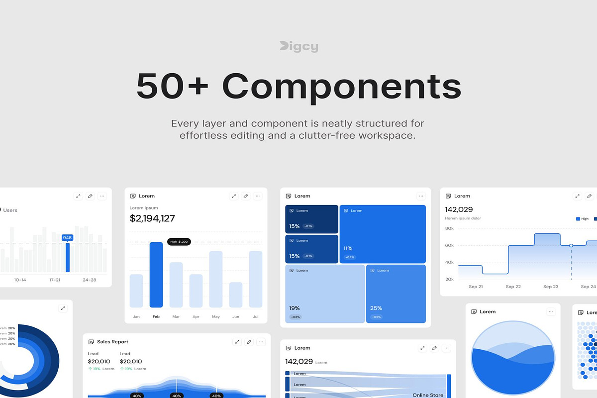 Premium Dashboard UI Charts - Figma, an UI Kit Template by Creative Perspective (Photo 2 of 3)