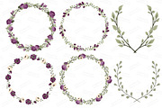 Plum Floral Wedding Vectors, an Illustration by Amanda Ilkov (Thumbnail 3 of 4)