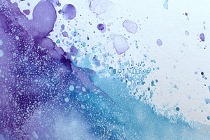 Abstract watercolor painting blue pu, a Photo by Pixeness Studio