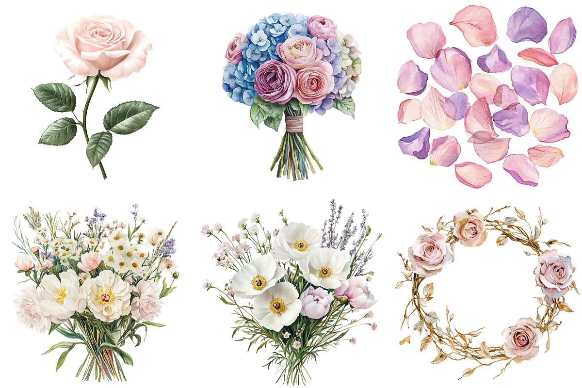 Romance Floral Clipart, an Illustration by cherrydesign (Photo 3 of 4)