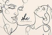 SHE - One line art women set, a Person Illustration by Anna.Klets (Thumbnail 1 of 10)