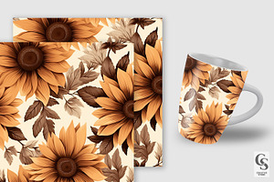 Boho Sunflowers Digital Papers