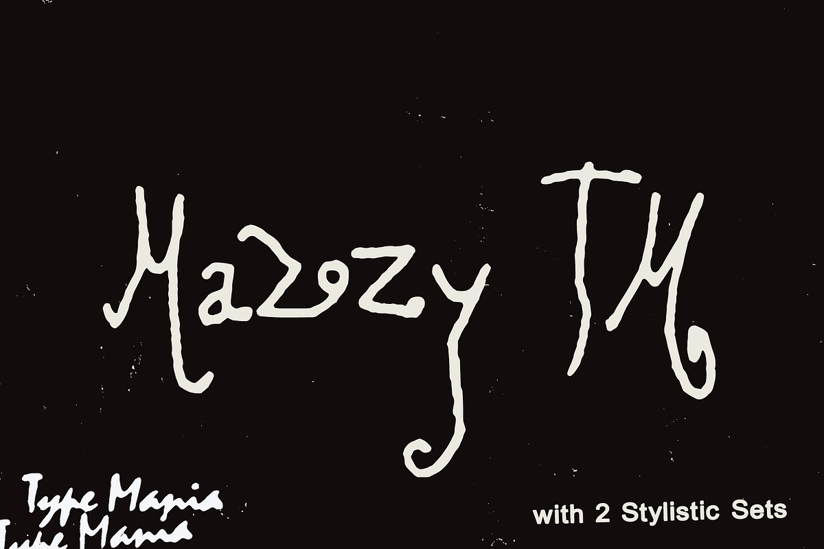 Mazzy TM – Alternative Script Font, a Script Font by Type Mania (Photo 1 of 10)
