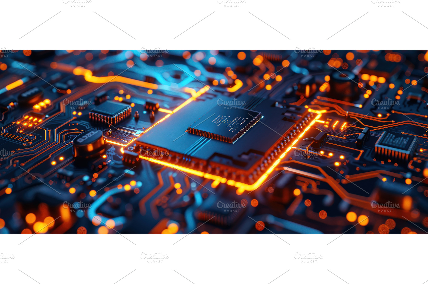Futuristic CPU Circuit Glow, a Technology Photo by piter.goskov