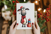 Funny Christmas Sheep Clipart, an Illustration by Designworld (Thumbnail 6 of 6)