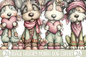 Black History Month Dog Clipart, an Illustration by Designking