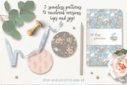 Rabbits and flowers (eps and png), a Decorative Illustration by long summer (Thumbnail 5 of 5)