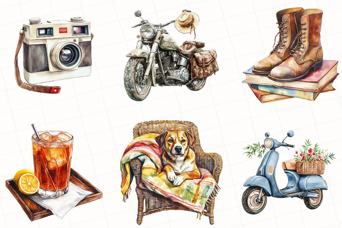 Brown Aesthetic Summer Clipart, an Illustration by OK Design (Photo 3 of 5)