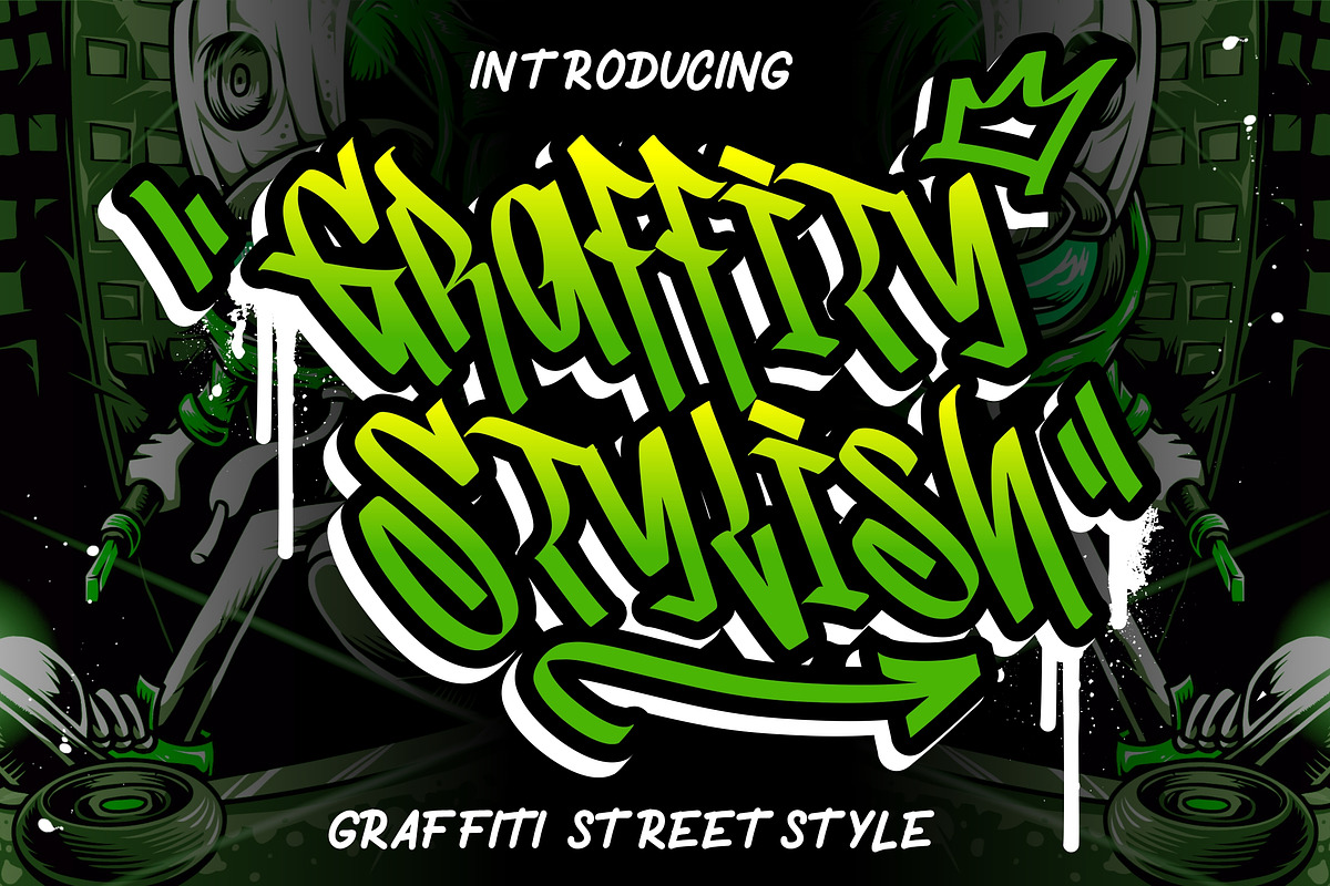Graffity Stylish Graffiti Street, a Script Font by Creatype Studio (Photo 1 of 9)