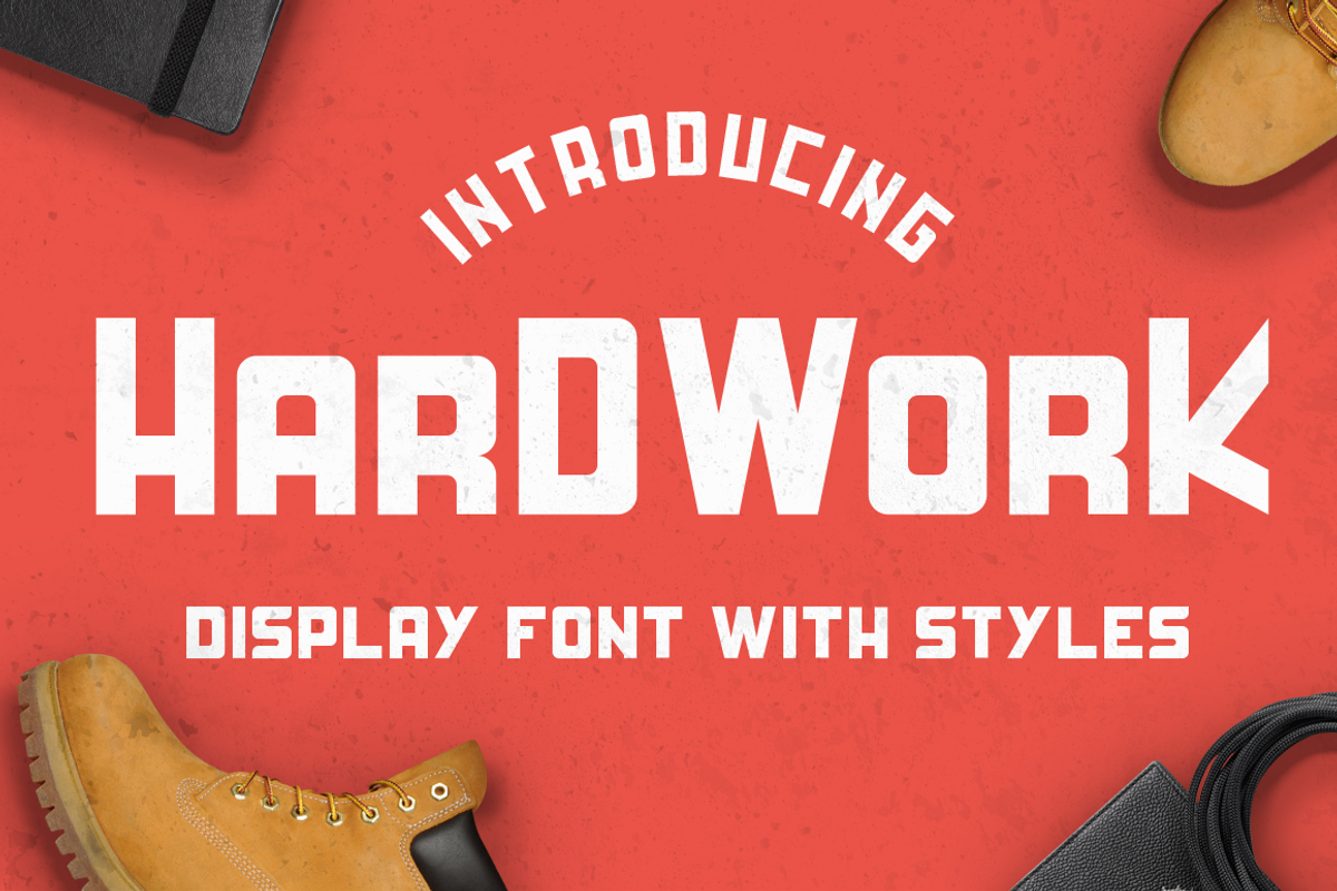 HardWork - Display Font With Styles