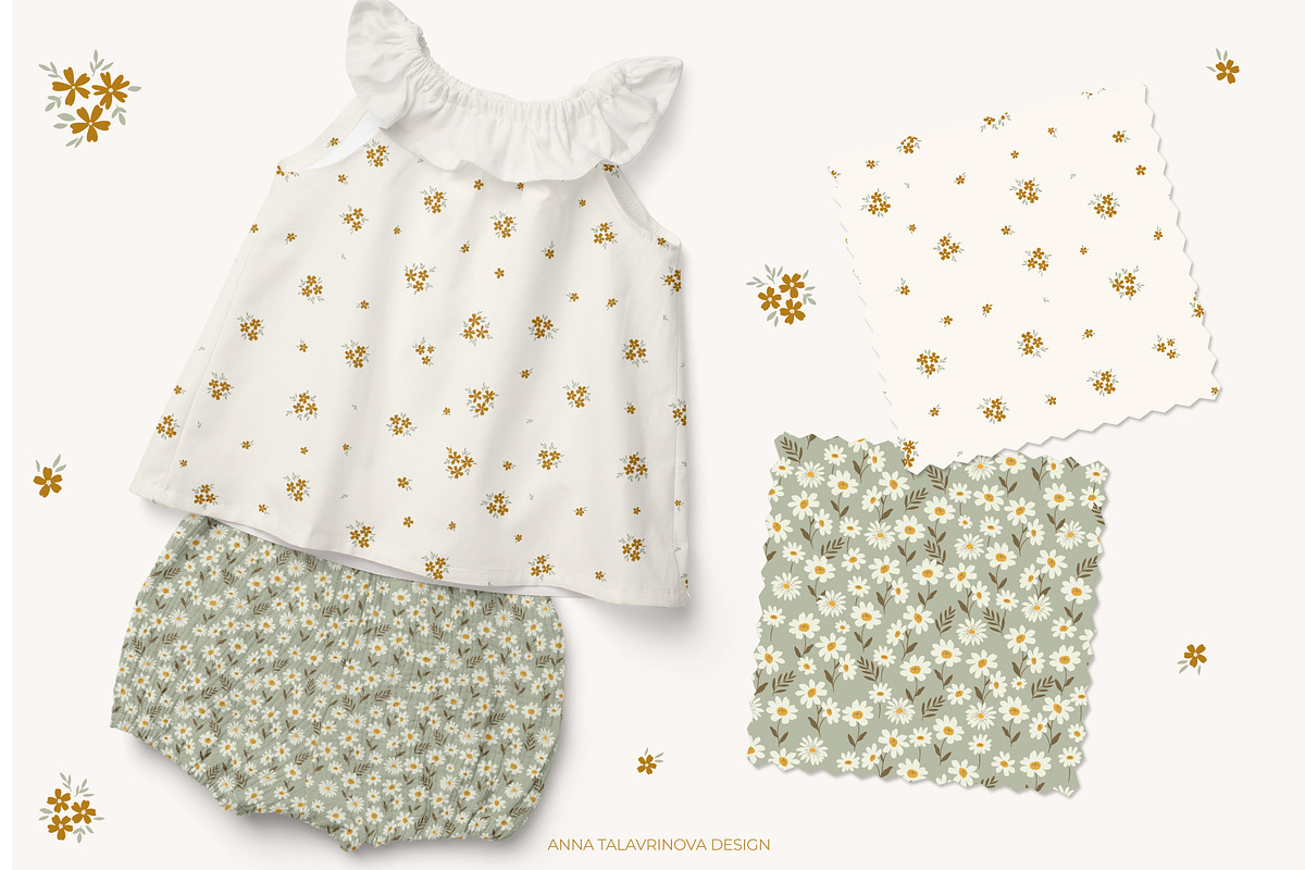 Warm Florals pattern & clipart, a Pattern Graphic by Cozy pattern shop (Photo 9 of 11)