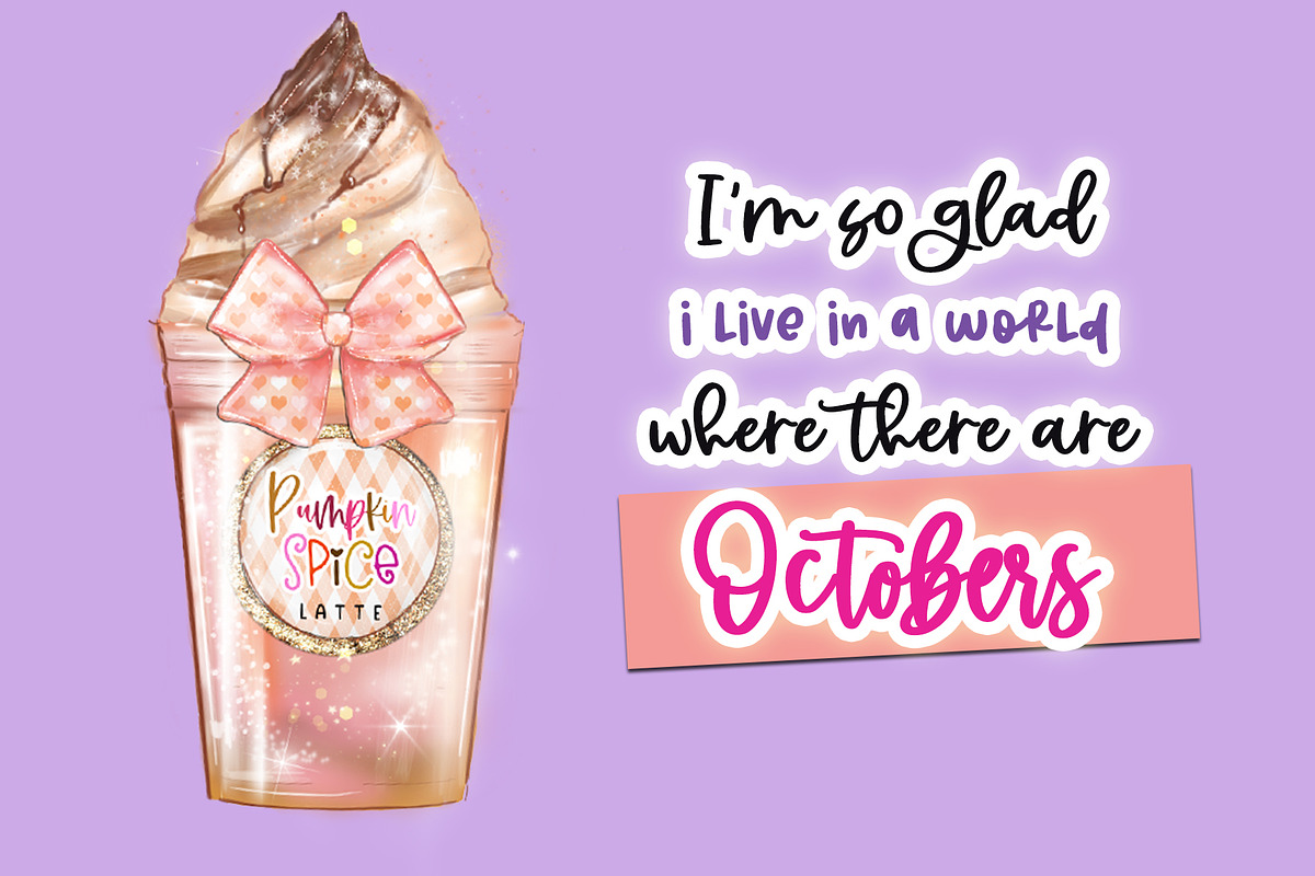 Pink Fall Autumn clipart, an Illustration by Libby Wishes (Photo 6 of 6)