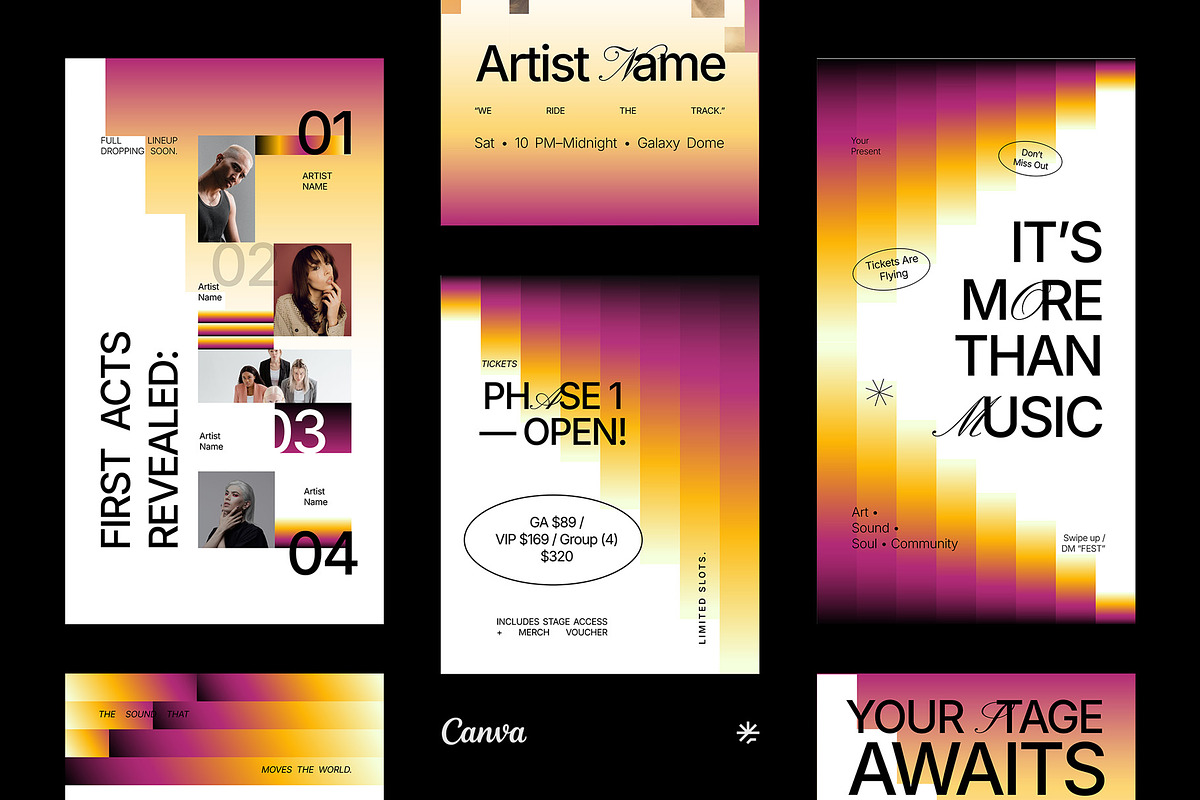 Music Festival Instagram Pack, a Social Media Template by fakhroo (Photo 1 of 5)