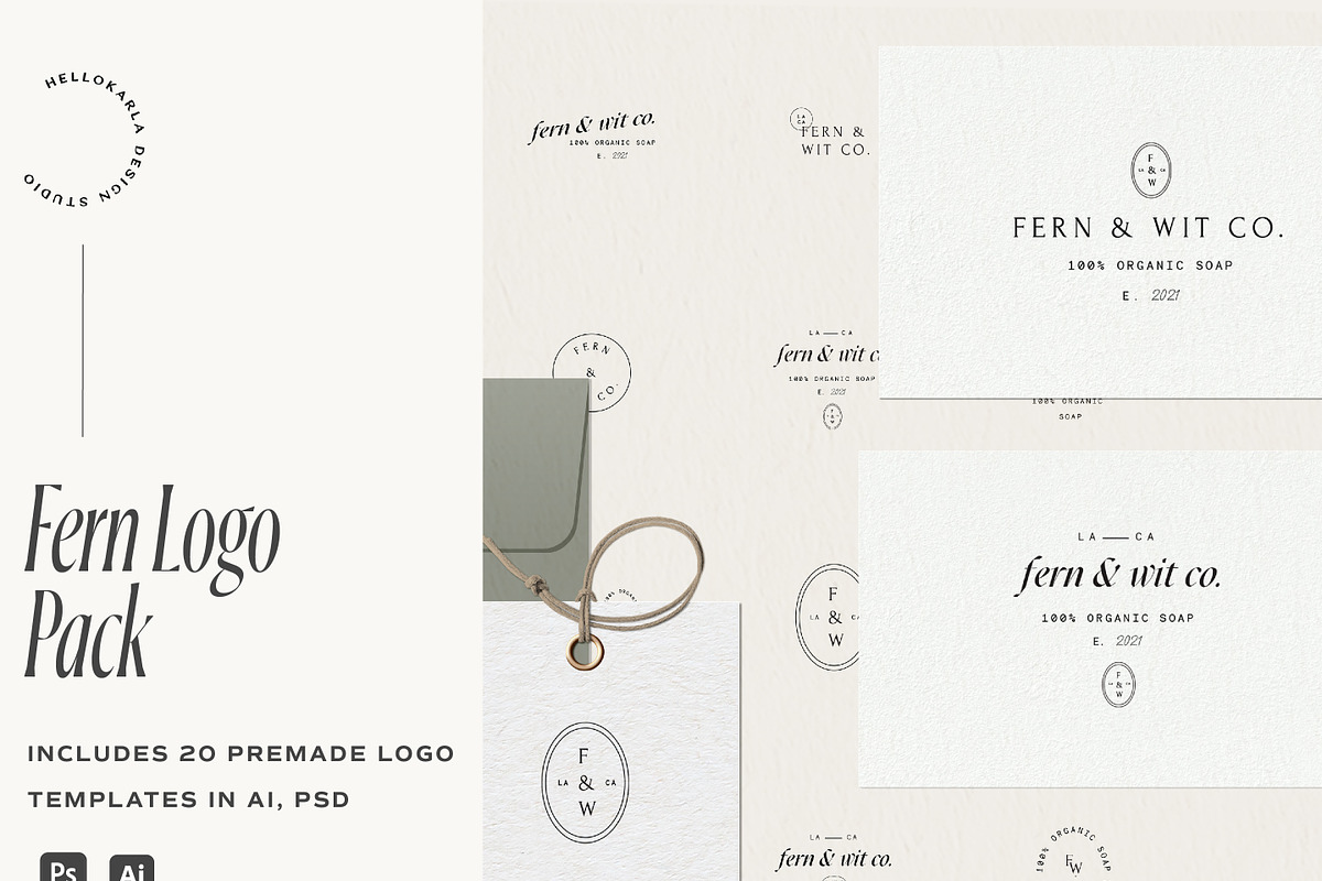 Fern Minimal Logo Pack, a Branding & Logo Template by HelloKarla (Photo 1 of 9)