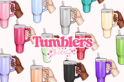 Tumbler Clipart set, an Object Illustration by The GG Shop (Thumbnail 1 of 6)